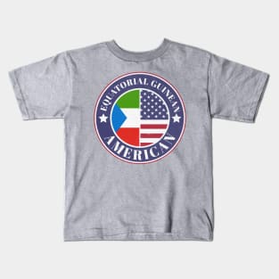 Proud Equatorial Guinean-American Badge - Equatorial Guinea Flag Kids T-Shirt